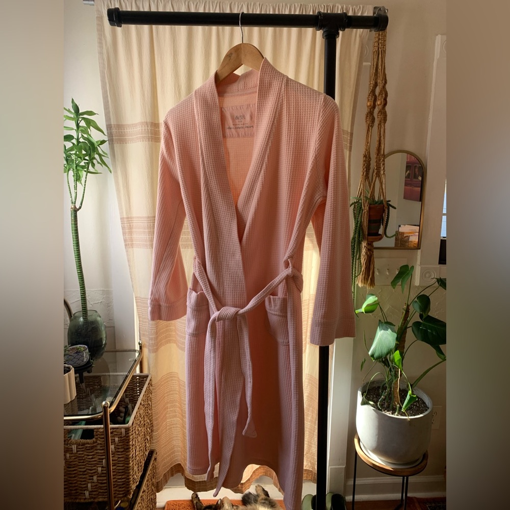 pink waffle robe